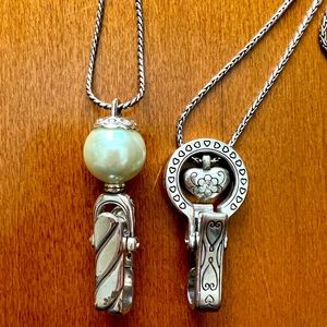 Brighton silver lanyards, badge holders, set of 2